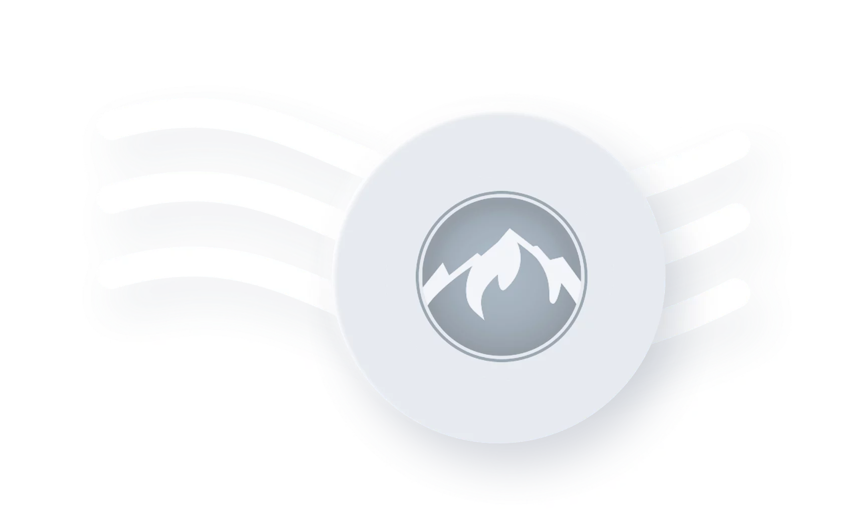 Logo climatisation Fortier sur un icône gris avec un flux d’air en arrière-plan