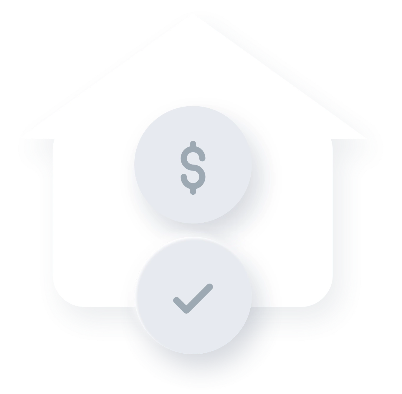 White house with dollar icons and a hook in the foreground